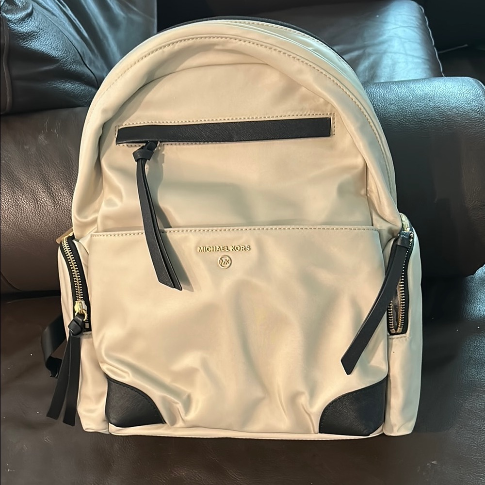 Michael Kors Elegant Cream and Black Backpack